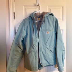 Carhartt Women’s Canvas Sherpa Jacket in Seaglass